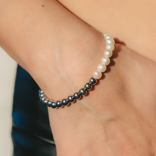 Beads Pearl Bracelet White Gold