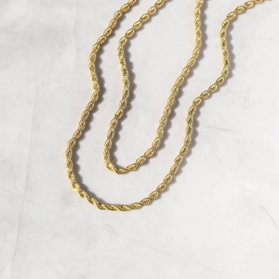 3mm Rope Chain 18k Gold