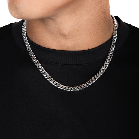 8mm Miami Cuban Chain White Gold