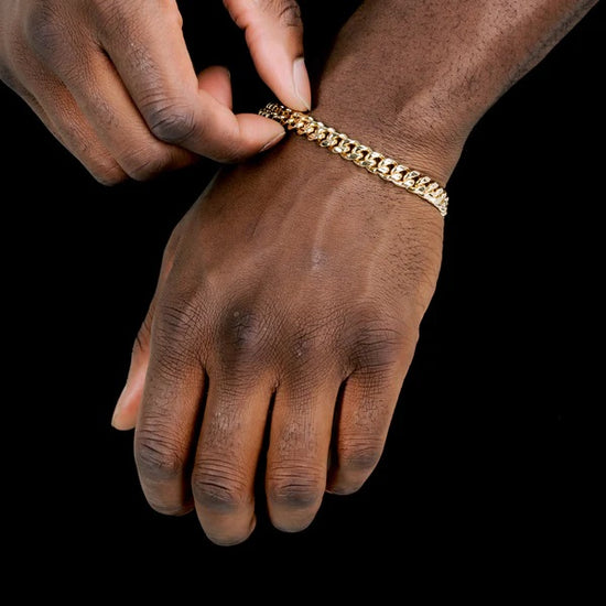 8mm Miami Cuban Bracelet 18k Gold