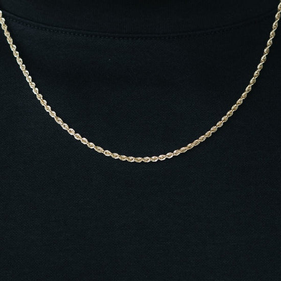 10k Solid Gold Rope Chain 2mm