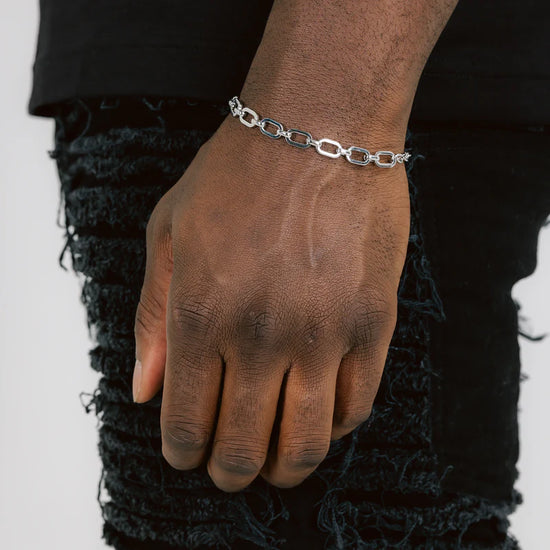 Rolo Link Bracelet White Gold