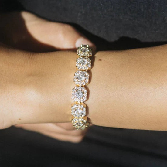 Clustered Tennis Bracelet 18k Gold