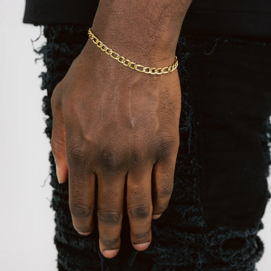 Figaro Link Bracelet 18k Gold