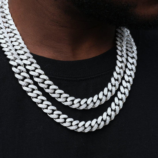 12MM CUBAN CHAIN IN WHITE GOLD