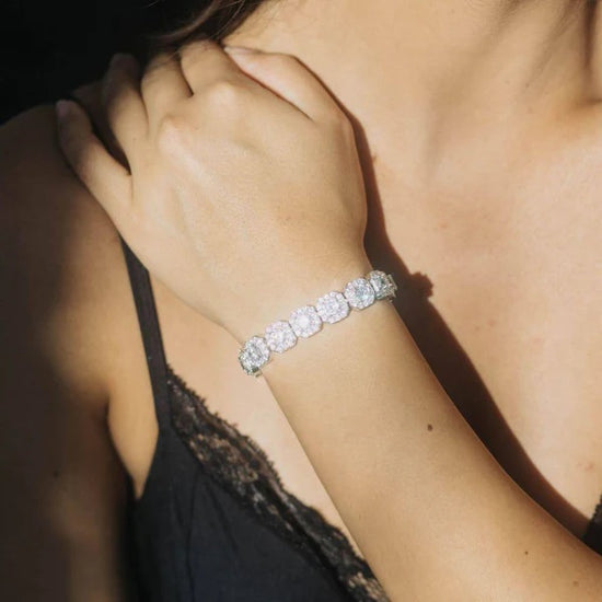 Clustered Tennis Bracelet S925 Moissanite