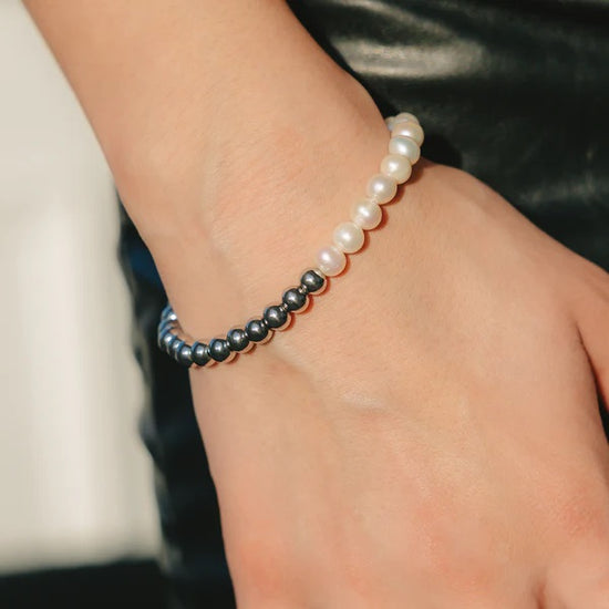 Beads Pearl Bracelet White Gold