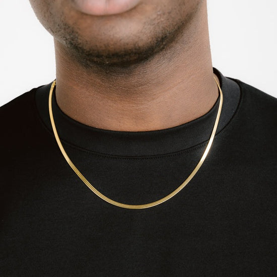 3mm Herringbone Chain 18k Gold