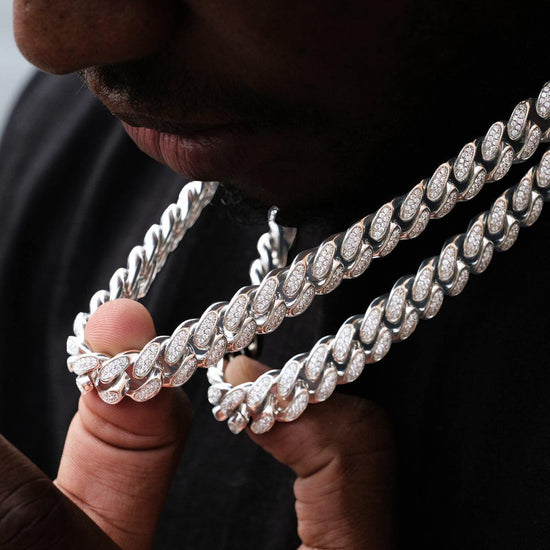 12MM CUBAN CHAIN IN WHITE GOLD