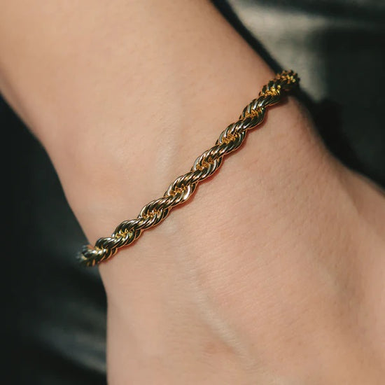 5mm Rope Bracelet 18k Gold