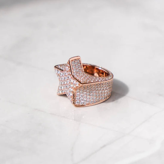 Diamond Star Ring Rose Gold