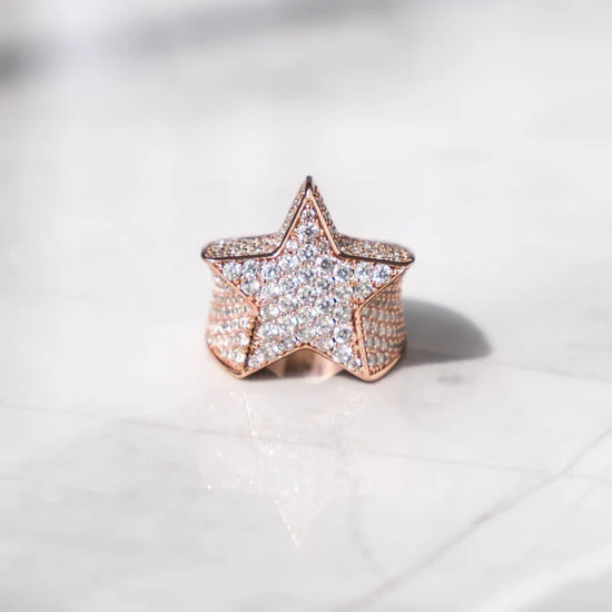 Diamond Star Ring Rose Gold