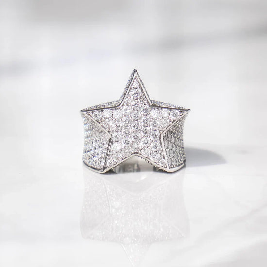 Diamond Star Ring White Gold