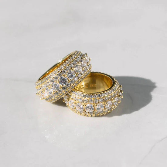 Layered Diamond Ring 18k Gold S925 Moissanite