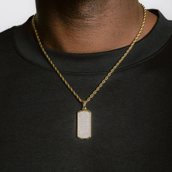 Dog Tag Pendant 18k Gold