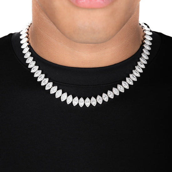 Marquise Tennis Chain White Gold