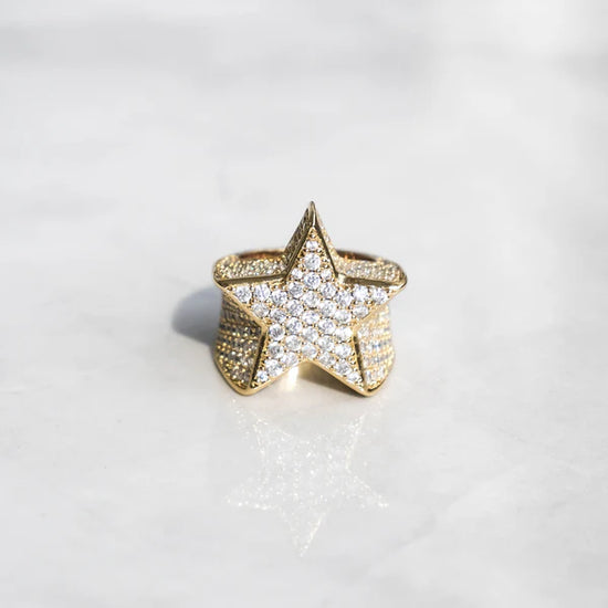 Diamond Star Ring 18k Gold