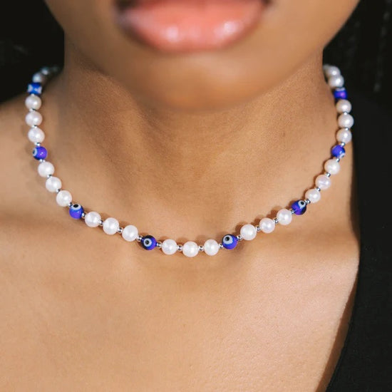 Evil Eye Pearl Chain