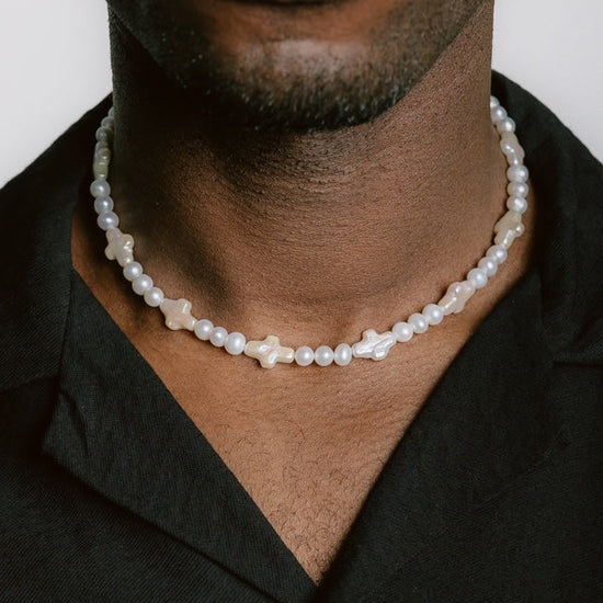 Cross Freshwater Pearl Chain