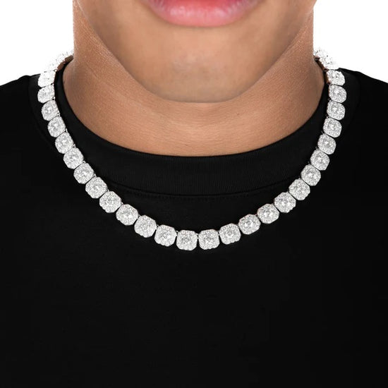 Clustered Tennis Chain S925 Moissanite