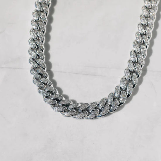 12mm Cuban Chain S925 Moissanite