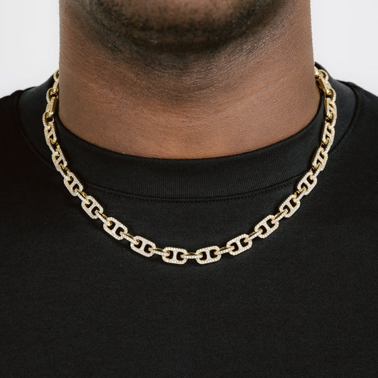 8mm G-Link Chain 18k Gold