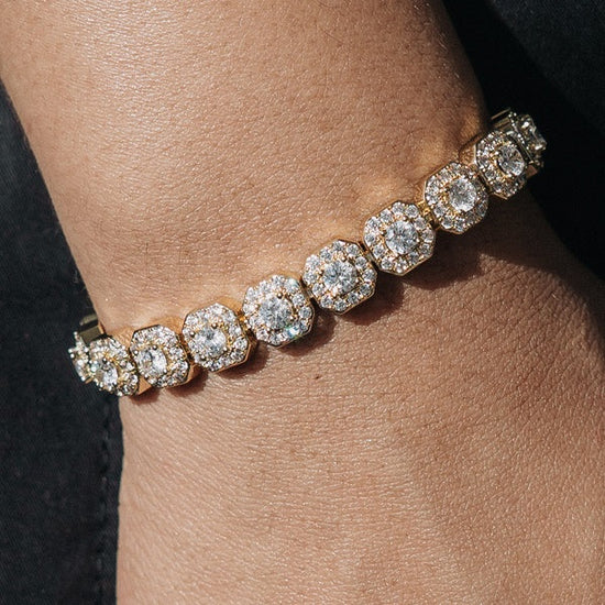 Micro Clustered Tennis Bracelet 18k Gold