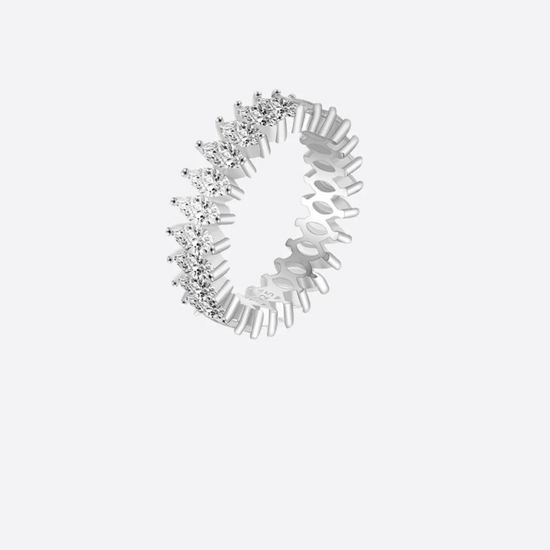 MARQUISE CUT BAND 925. - WHITE GOLD