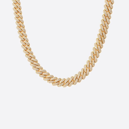 PRONG CHAIN. - 9MM 18K GOLD