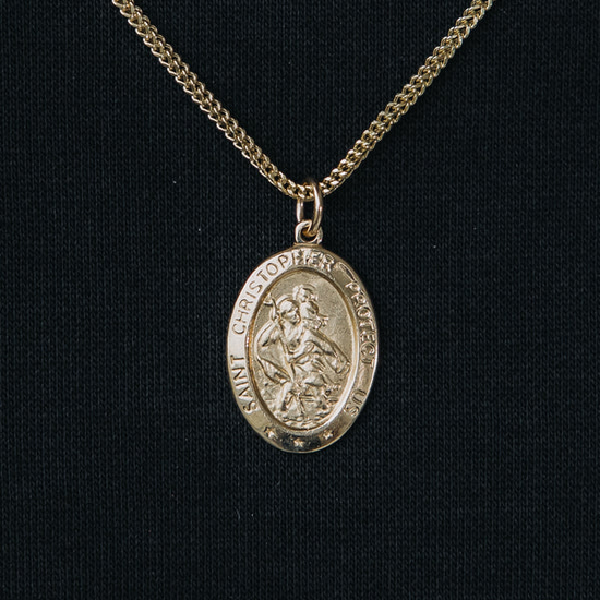 10k Solid Gold St. Christopher Pendant