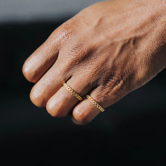 Thin Miami Cuban Ring 18k Gold