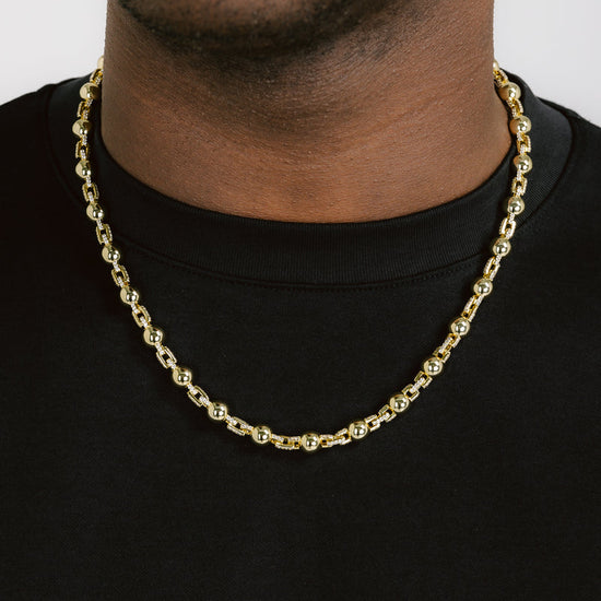 Cuffed Beads Chain 18k Gold