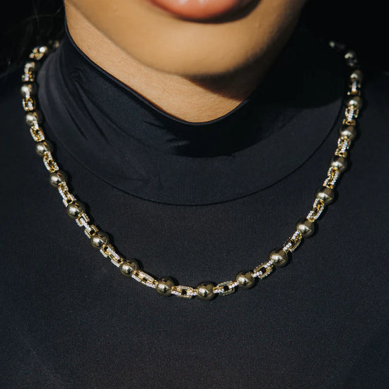 Cuffed Beads Chain 18k Gold