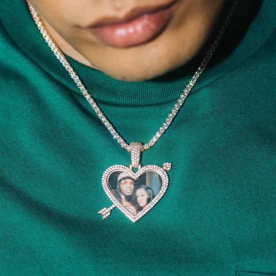 Arrow Heart Custom Picture Pendant