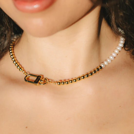 Beads Pearl Chain 18k Gold