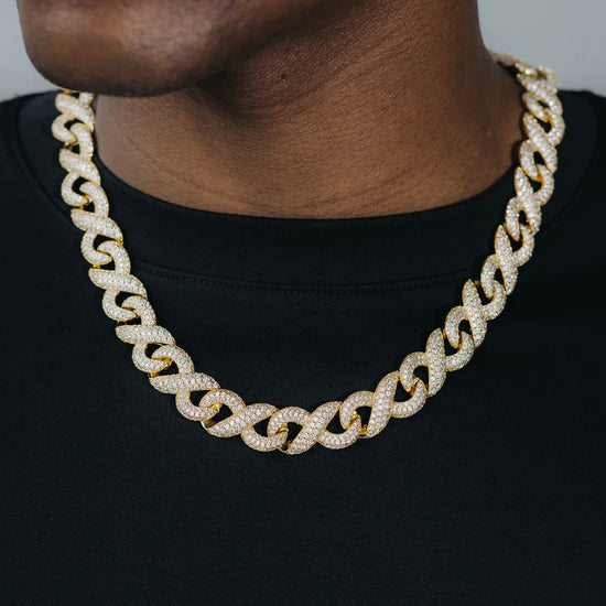 15mm Infinity Diamond Chain 18k Gold