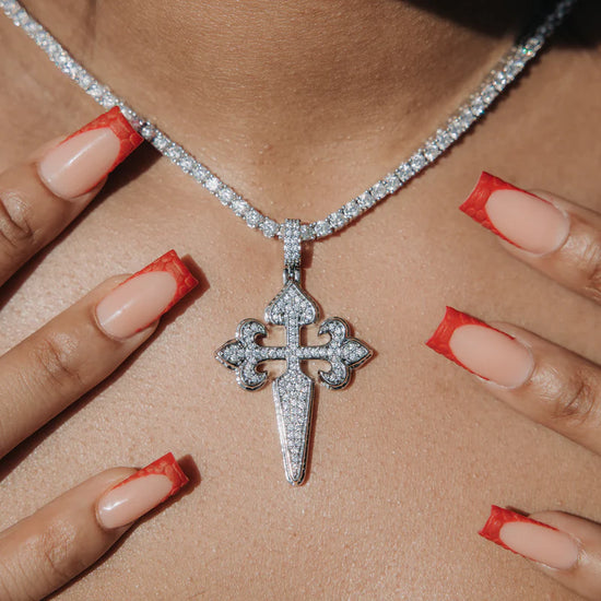 Latin Cross Pendant White Gold