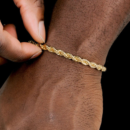 5mm Rope Bracelet 18k Gold