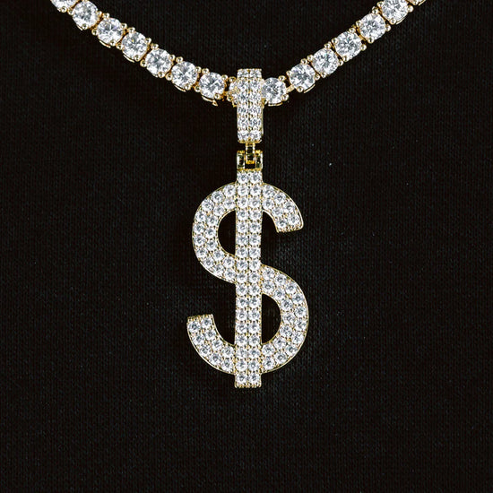 Dollar Sign Pendant 18k Gold