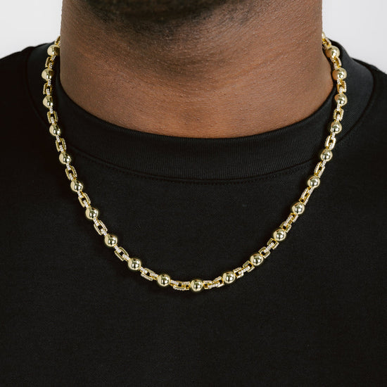 Cuffed Beads Chain 18k Gold