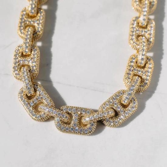 19mm G-Link Diamond Chain 18k Gold