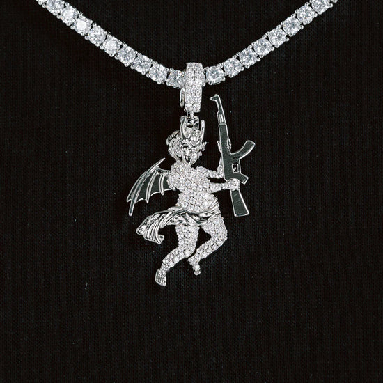 Baby Devil Pendant White Gold