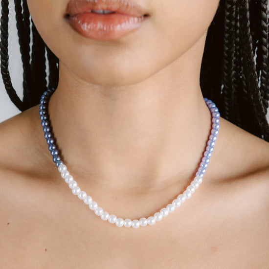 Tri Tone Blue Pearl Chain