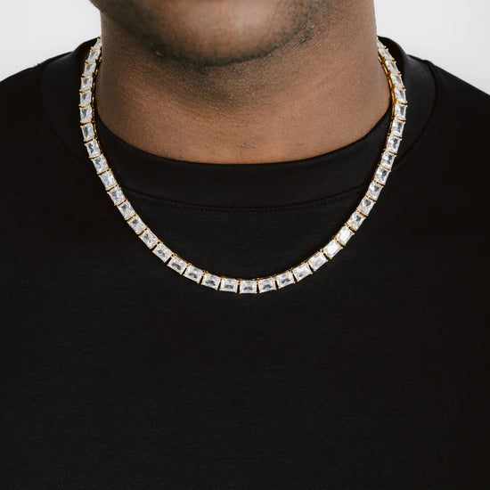 Radiant-Cut Tennis Chain 18k Gold