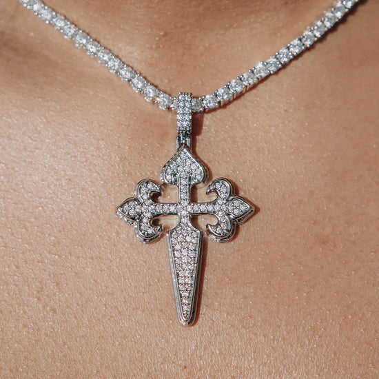 Latin Cross Pendant White Gold