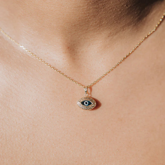 Evil Eye Pendant Solid Gold