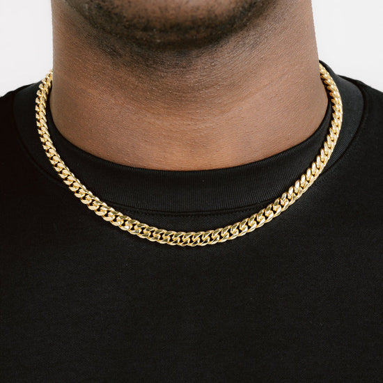 8mm Miami Cuban Chain 18k Gold